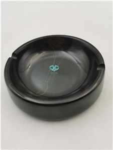 Black Marble Ashtray For Office Home Decor