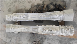 Popular White Marble Fireplace, Marble Stone Fireplace