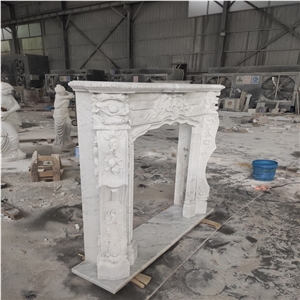 White Marble Fireplace For House Home Decoration