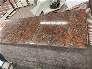 Santiago Red Rosso Granite Polished Stair Steps Ukraine 1.5Cm