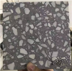 Customize Tile Floor Stone Bathroom Grey Flooring Terrazzo