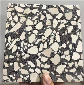 Customize Tile Floor Stone Bathroom Grey Flooring Terrazzo