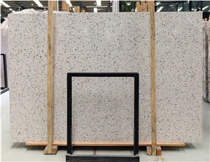 White Polish Cement Tile Geometric Kitchen Bathroom Terrazzo Slab
