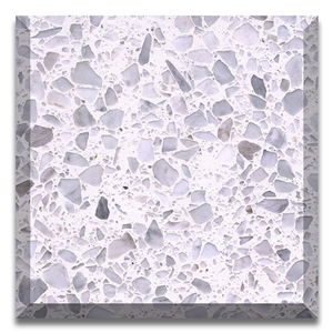 White Polish Cement Tile Geometric Kitchen Bathroom Terrazzo Slab