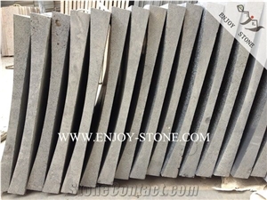 Honed Grey Basalt Curved Tiles For Exterior Wall Cladding