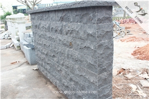 ZP Black Basalt Mushroomed Wall, Split Face Wall Stone, Garden Wall