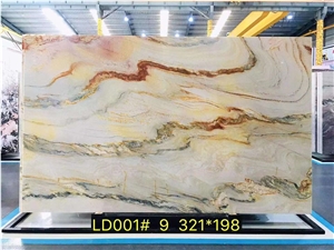 Rainbow Impression Golden Luxury Marble Slabs