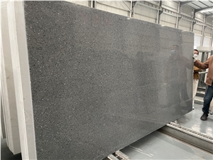 Crystal Shining Grey Quartz Artificial Engineered Stone Slab