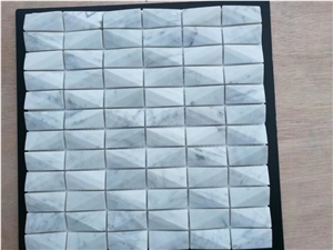 Waterjet Carrara White Marble Mosaic Tile