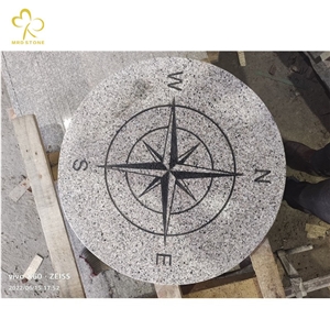 Grey Granite Landscaping Carving Compass Paver