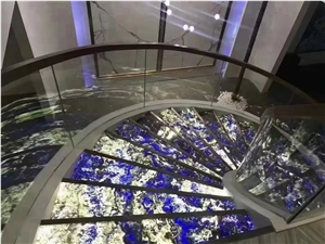Bolivia Blue Sodalite Granite Polished Spiral Stair