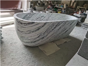 Greece Volakas White Marble Polished Hotel Bathtub