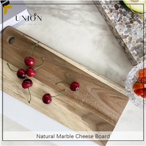 UNION DECO Marble And Wood Cheese Board  For Cheese Fruit