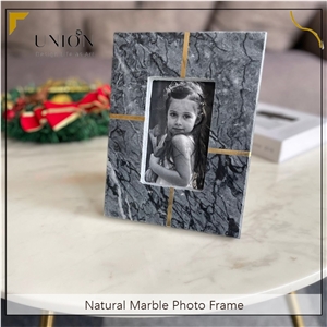 UNION DECO Natural Black Marble Photo Frame For Table Decor