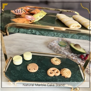 UNION DECO Natural Marble Cake Display Tray Cake Stand