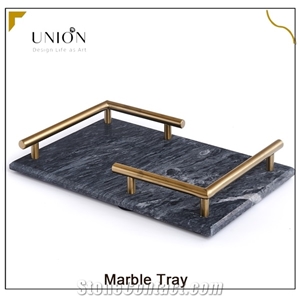 UNION DECO Rectangular Marble Tray Decorative Towel Tray