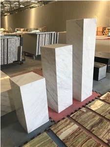 Carrara White Marble Aluminum Honeycomb Backed Tables, Furnitures
