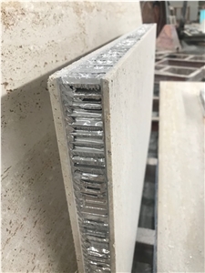 Exterior Lightweight Wall Cladding Travertine Honeycomb Backed Panels