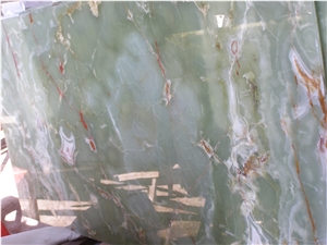 Translucent Onice Verde Pakistan Onyx Backed Glass Panels