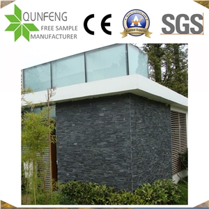 China 18*35CM Natural Black Stone Slate Wall Panel