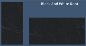 China Sintered Stone Black And White Root Slab & Tile
