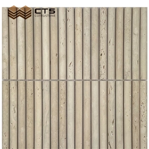 Travertine Linear Cylinder Mosaic Tile Interior Desgin Cheap