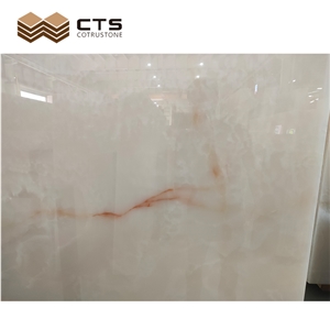White Onyx Beautiful Veins Nature Stone For Decor In Stock