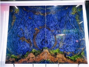 Blue Semiprecious Stone Lightweight Honeycomb Panel