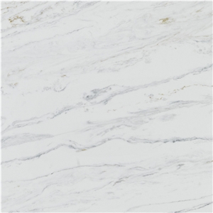 White Marble Look Quartz Stone Slab For Kitchen A5084