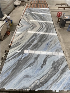 Book Matched Royal Blue Crystal Marble Slabs