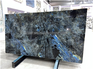 New Polished Lemurian Blue Granite Slabs