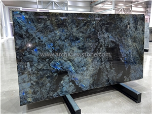 New Polished Lemurian Blue Granite Slabs