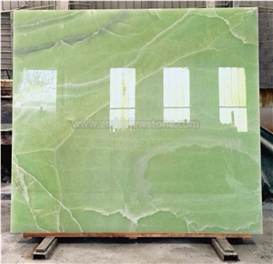 Polished Jade Green Onyx Slab Wall Tiles