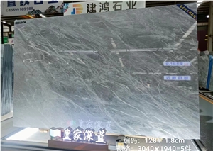 Italy Himalaya Grey Blue Marble Slab In China Stone Market