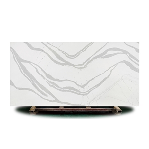 Artificial Quartz Slabs 5014 Grey Veins Customized Quartz
