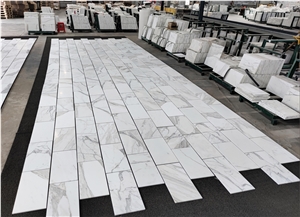 Goldtop Stone OEM/ODM Calacatta White Marble Tiles
