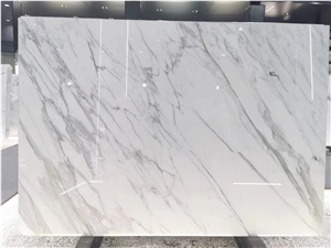 Natural Ltaly Calacatta White Marble Slabs With Grey Veins