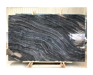 China Black Marble Ancient Wood Grain Marble Slabs