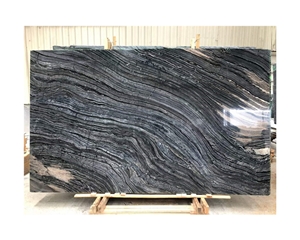 Rosewood Grain Black Marble Black Wooden Marble Slab