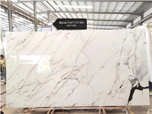HOT NEW China Calacatta Gold White Marble Slab Good Price