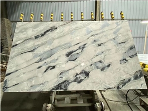 NEW WHITE GREY MARBLE Bookmatch Polish For Wall