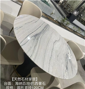 White Granite  Tea Table  Top