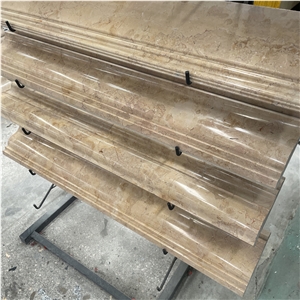 New Design Beige Marble Skirting Board With Beautiful Edge