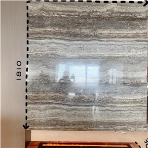 Polished Silver Grey Travertine For Interior Exterior Wall