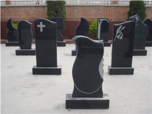 Absolute Black Granite Memorials, Grave Stone, Black Granite Headstone