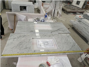 Prefab Marble Vanity Top Stone Carrara Residential Bath Tops