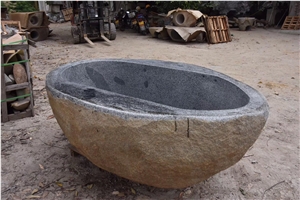 Solid River Stone Bath Tubs Natural Eclipse Pedestal Tub