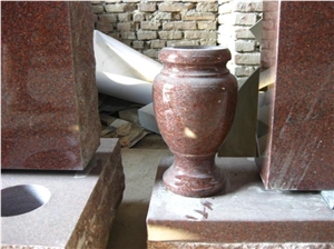 Stone Memorial Accessories Granite Imperial Red Vase