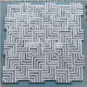 Bardiglio Carrara Gray And White Marble Mosaic Waterjet Tile