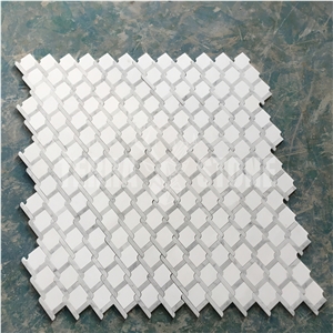 Carrara Marble Thassos White Stone Knot Waterjet Mosaic Tile